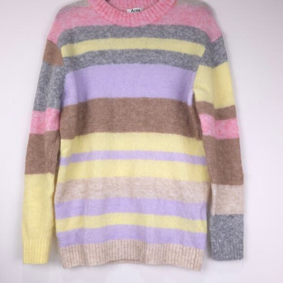 Acne Studios Kalbah Mohair Wool Stripe Longline Oversized Sweater, Size XXS, EUC - Picture 5 of 16